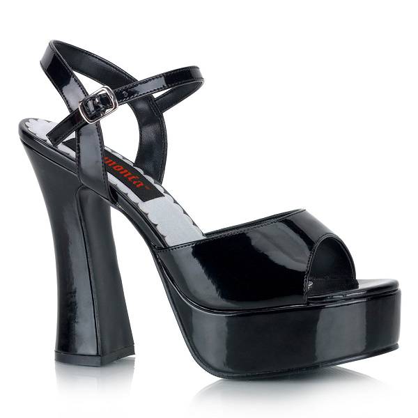 Demonia Women's Dolly-09 Platform Sandals - Black Patent D1257-80US Clearance